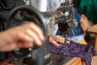 Woman tailoring in Afghanistan. 