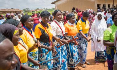 Nigeria - woman in group at graduation 