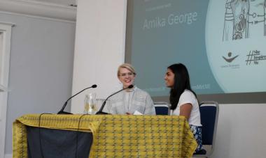 Amika George and Emma Gannon at Women for Women International's #SheINspiresMe Live Feminist Festival in 2018