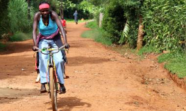 woman riding a bike