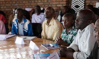 group of men in class